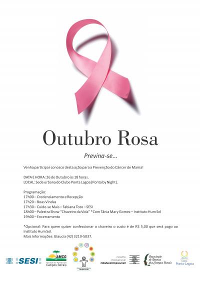 Entidades regionais se unem por “Outubro Rosa”